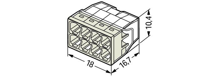 Wago 2273-208 8-Conductor Compact Push Wire Connector Terminal Block Grey - westbasedirect.com
