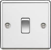 Knightsbridge CL2PCx10 Rounded Edge 10AX 1G 2-Way Plate Switch - Polished Chrome (10 Pack)
