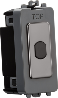 Knightsbridge GDM014BN 1G 1-Way 10-200W 10-100W LED Trailing Edge Dimmer (Press Type) - Black Nickel