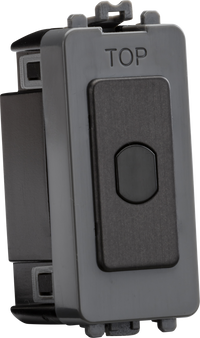 Knightsbridge GDM014SB 1G 1-Way 10-200W 10-100W LED Trailing Edge Dimmer (Press Type) - Smoked Bronze