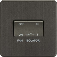 Knightsbridge SF1100SB Screwless 10AX 3 Pole Fan Isolator Switch - Smoked Bronze