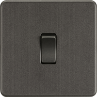 Knightsbridge SF1200SB Screwless 10AX 1G Intermediate Switch - Smoked Bronze