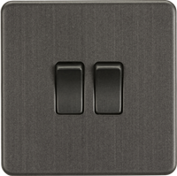 Knightsbridge SF3000SB Screwless 10AX 2G 2-Way Switch - Smoked Bronze