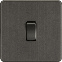 Knightsbridge SF2000SB Screwless 10AX 1G 2-Way Switch - Smoked Bronze