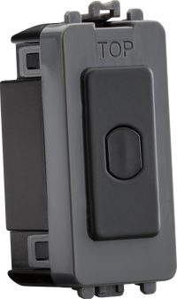 Knightsbridge GDM014AT 1G 1-Way 10-200W 10-100W LED Trailing Edge Dimmer (Press Type) - Anthracite