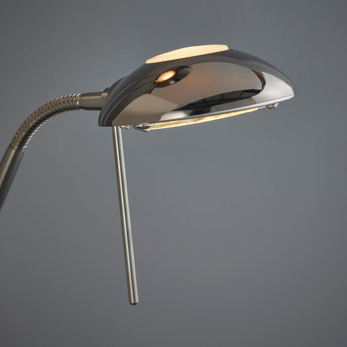 Endon ROME-BC Rome 2lt Floor Black chrome plate & opal glass 230W R7s tungsten (117mm) & 33W G9 clear capsule (Required) - westbasedirect.com