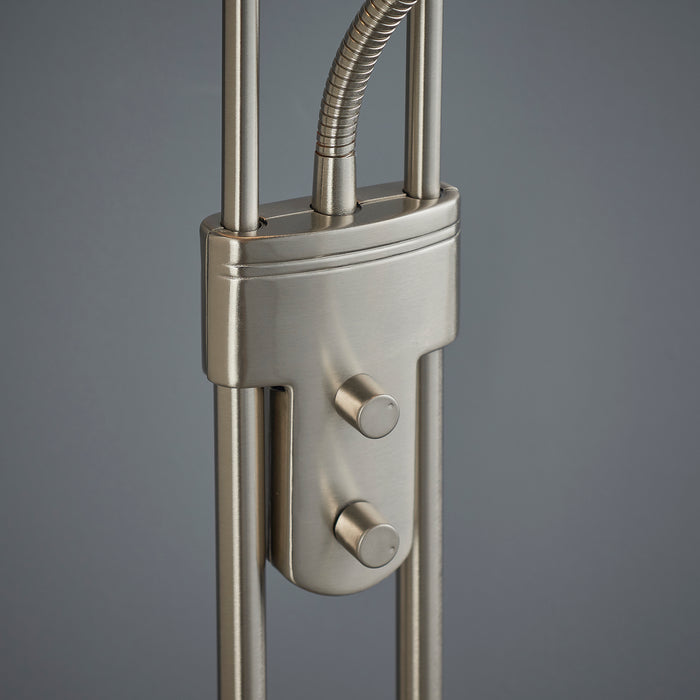 Endon ROME-SC Rome 2lt Floor Satin chrome plate & opal glass 230W R7s tungsten (117mm) & 33W G9 clear capsule (Required) - westbasedirect.com