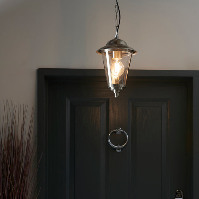 Endon YG-865-SS Klien 1lt Pendant Polished stainless steel & clear pc 10.5W LED E27 Warm White (Required) - westbasedirect.com