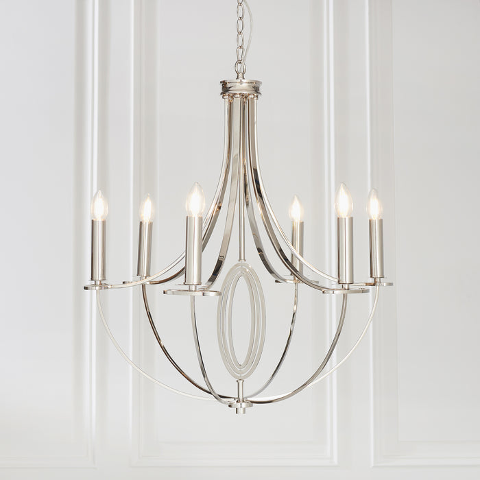 Endon WHISTLE-6NI Whistle 6lt Pendant Nickel plate 6 x 60W E14 candle (Required) - westbasedirect.com