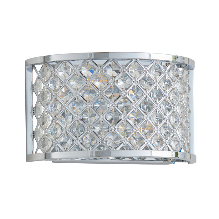 Endon HUDSON-2WBCH Hudson 2lt Wall Chrome plate & clear crystal 2 x 60W E14 golf (Required) - westbasedirect.com