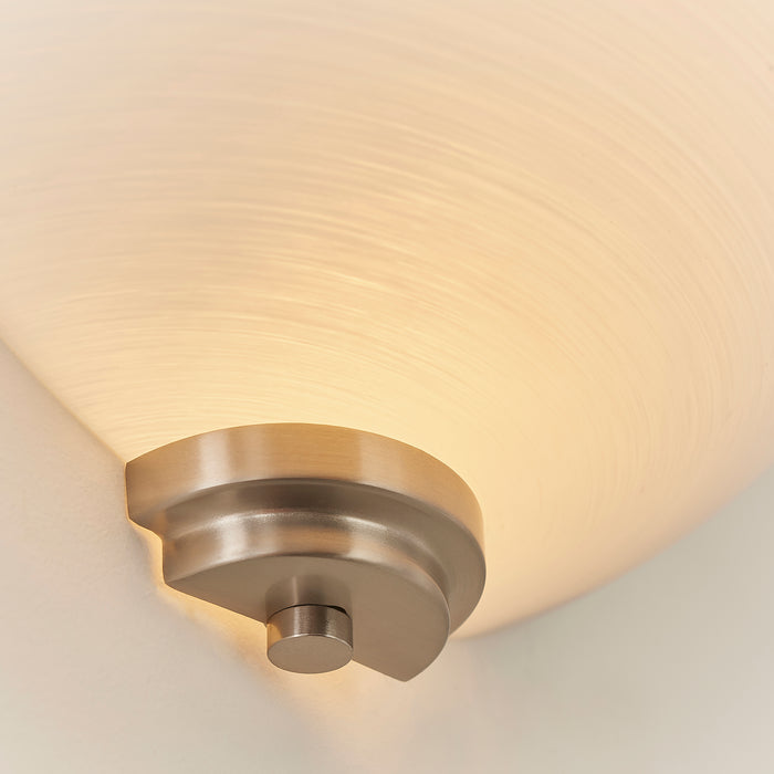 Endon WELLES-1WBSC Welles 1lt Wall Satin chrome plate & white glass 60W E27 GLS (Required) - westbasedirect.com