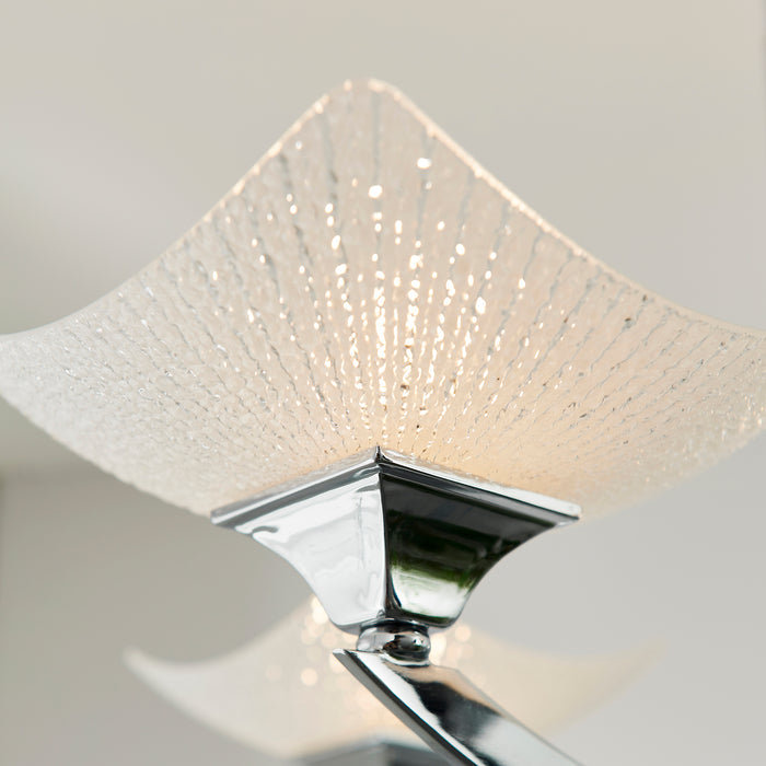 Endon AYRES-4CH Ayres 4lt Semi flush Chrome plate & scavo glass 4 x 33W G9 clear capsule (Required) - westbasedirect.com