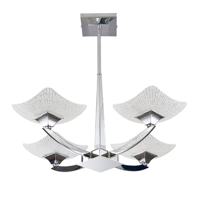 Endon AYRES-4CH Ayres 4lt Semi flush Chrome plate & scavo glass 4 x 33W G9 clear capsule (Required) - westbasedirect.com