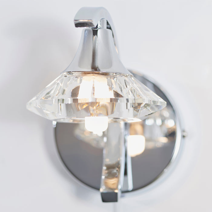 Endon LANGELLA-1WBCH Langella 1lt Wall Chrome plate & clear crystal 3W LED G9 (Required) - westbasedirect.com