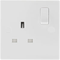 BG 921 White Square Edge 13A SP Single Socket