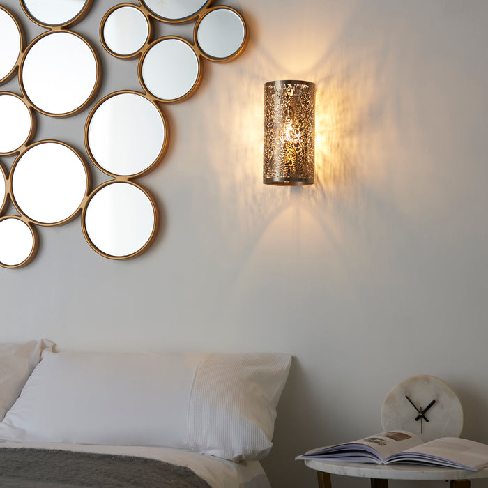 Endon 70105 Secret garden 1lt Wall Antique brass plate 6W LED E14 (Required) - westbasedirect.com