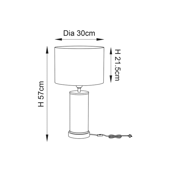 Endon 71591 Indara 1lt Table Hammered bronze plate & natural linen mix fabric 60W E27 GLS (Required) - westbasedirect.com