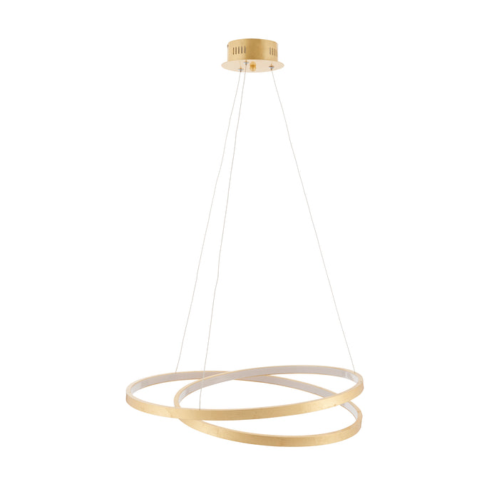 Endon 72479 Scribble 1lt Pendant Gold leaf & frosted acrylic 31.5W LED tape module (SMD 2835) Warm White - westbasedirect.com