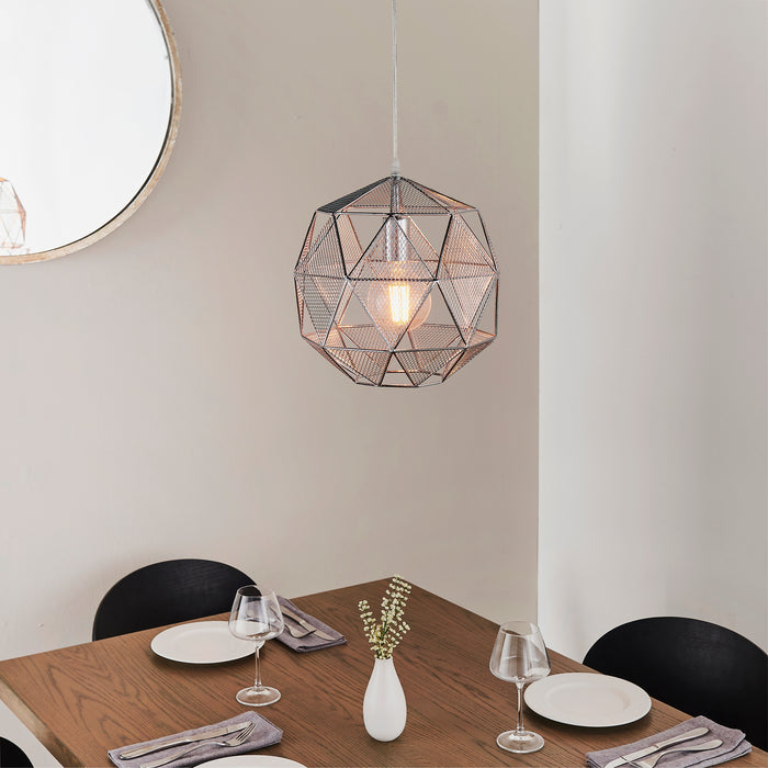 Endon 72817 Armour 1lt Pendant Chrome plate 60W E27 GLS (Required) - westbasedirect.com