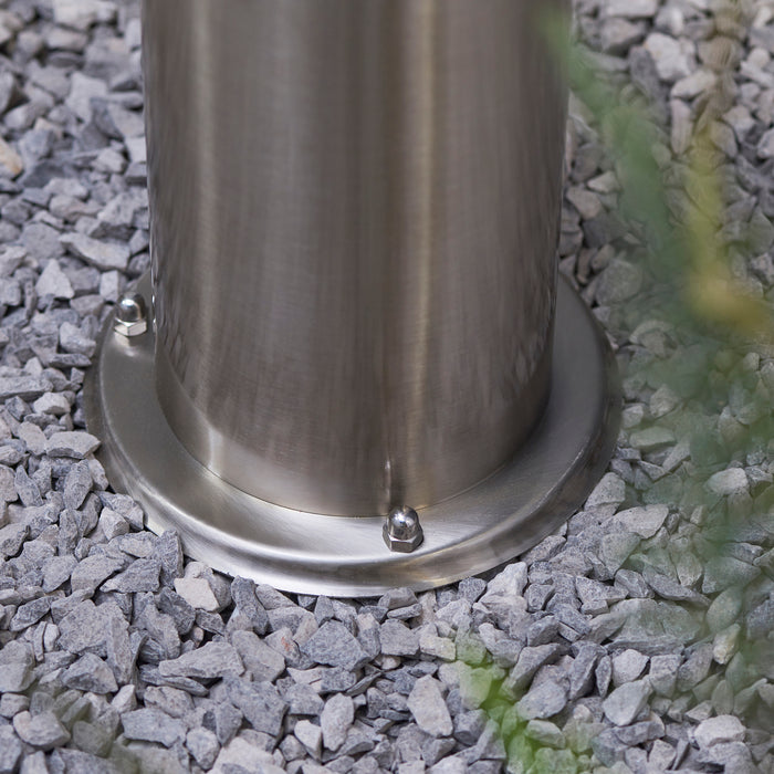 Endon 72914 Equinox LED 1lt Floor Marine grade br stainless steel & clear pc 10W LED module (SMD 2835) Cool White - westbasedirect.com