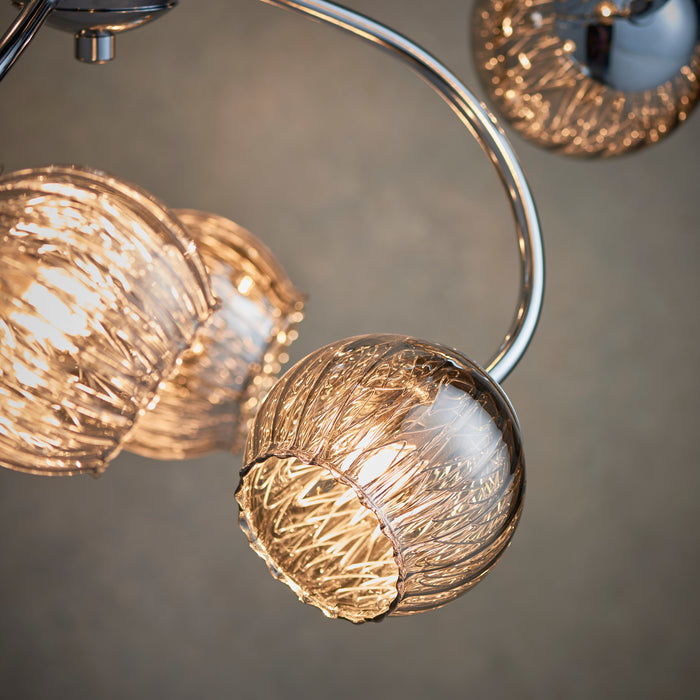 Endon 76315 Aerith 12lt Pendant Chrome plate & smoked mirror glass 12 x 28W G9 clear capsule (Required) - westbasedirect.com