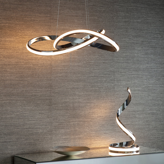Endon 76394 Aria 1lt Pendant Chrome plate & white silicone 40.5W LED tape module (SMD 2835) Warm White - westbasedirect.com