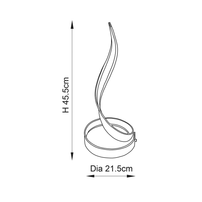 Endon 76412 Aria 1lt Table Chrome plate & white acrylic 18W LED tape module (SMD 2835) Warm White - westbasedirect.com