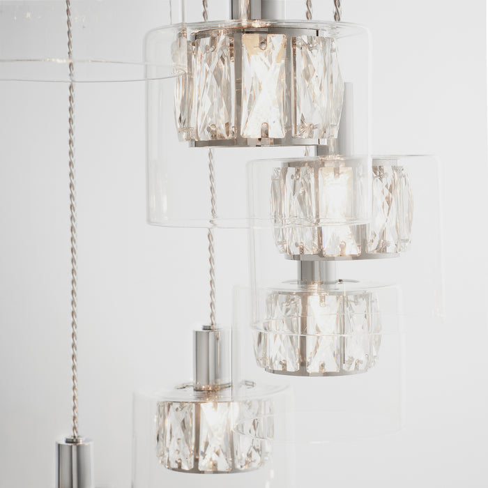 Endon 76518 Verina 12lt Pendant Chrome plate & clear glass 12 x 3W LED G9 (Required) - westbasedirect.com