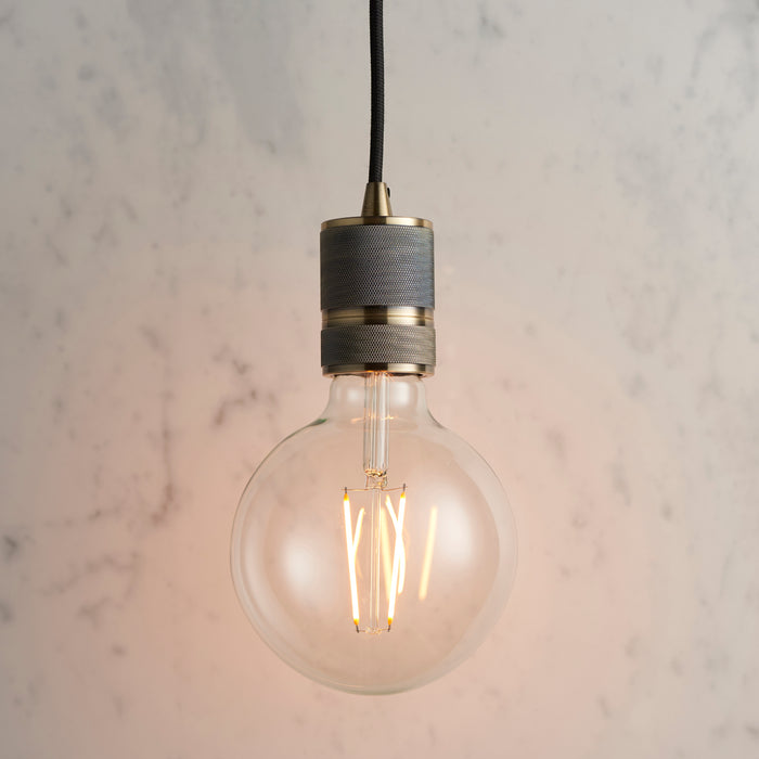 Endon 76587 Urban 1lt Pendant Antique brass plate 60W E27 GLS (Required) - westbasedirect.com