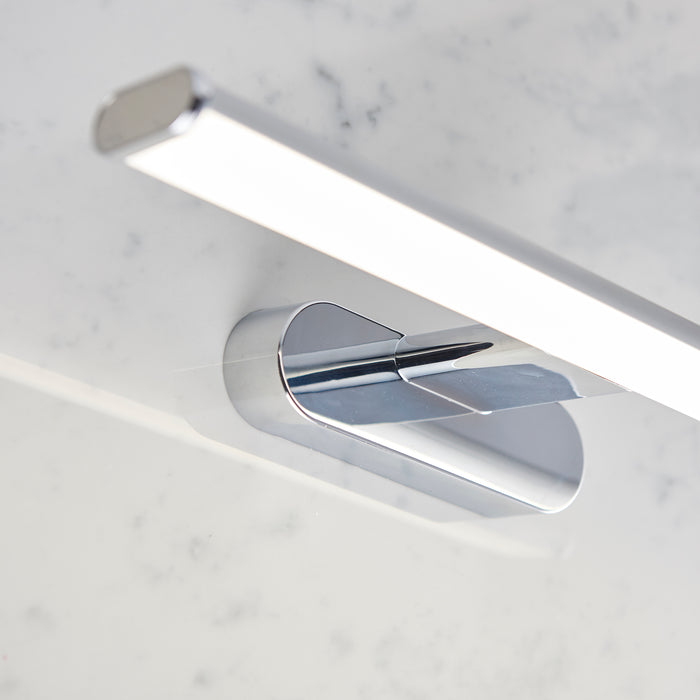Endon 76657 Moda 1lt Wall Chrome effect & frosted plastic 8W LED tape module (SMD 2835) Daylight White - westbasedirect.com