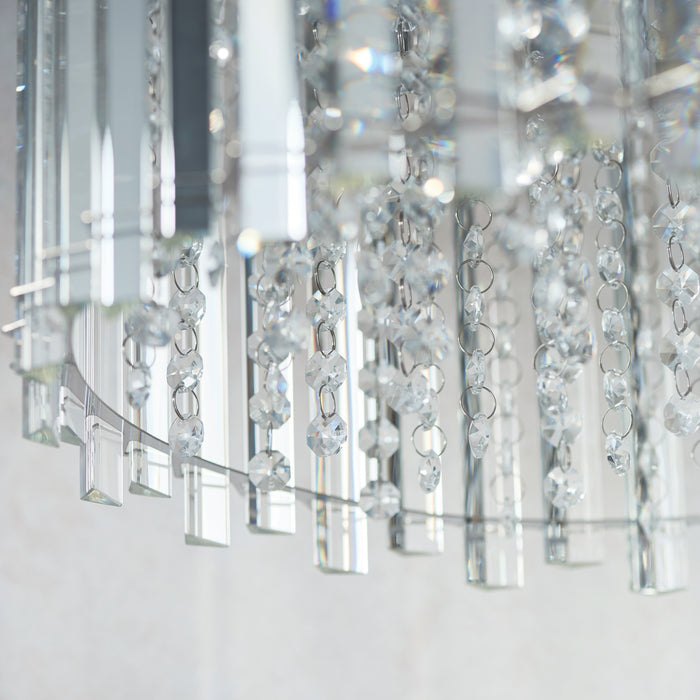 Endon 78699 Hanna 5lt Pendant Clear crystal glass & chrome plate 5 x 3W LED G9 (Required) - westbasedirect.com
