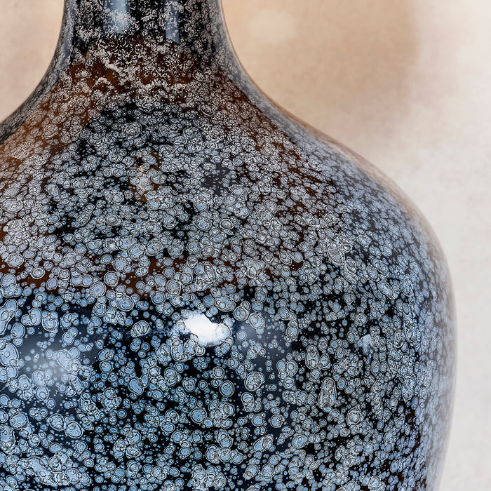 Endon 79842 Ilsa 1lt Table Grey black painted glass & matt nickel plate with mink fabric 40W E27 GLS (Required) - westbasedirect.com