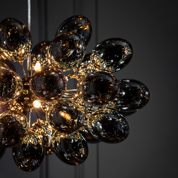 Endon 80124 Infinity 8lt Pendant Black chrome plate & dark chromed glass 8 x 3W LED G9 (Required) - westbasedirect.com