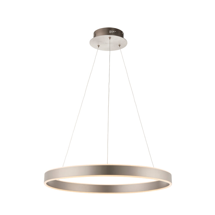 Endon 80572 Gen 1lt Pendant Matt nickel plate & frosted acrylic 42W LED tape module (SMD 2835) Warm White - westbasedirect.com