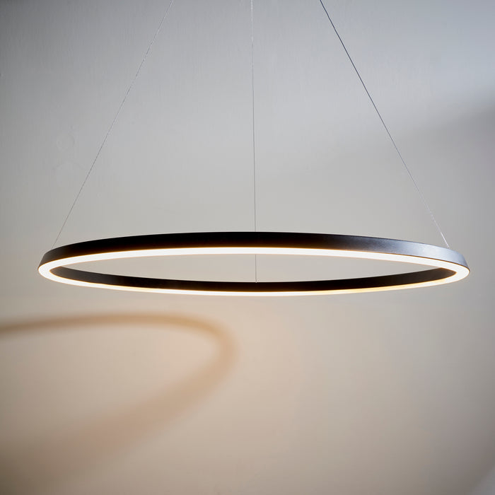 Endon 80628 Staten 1lt Pendant Matt black & white silicone 43.5W LED tape module (SMD 2835) Warm White - westbasedirect.com