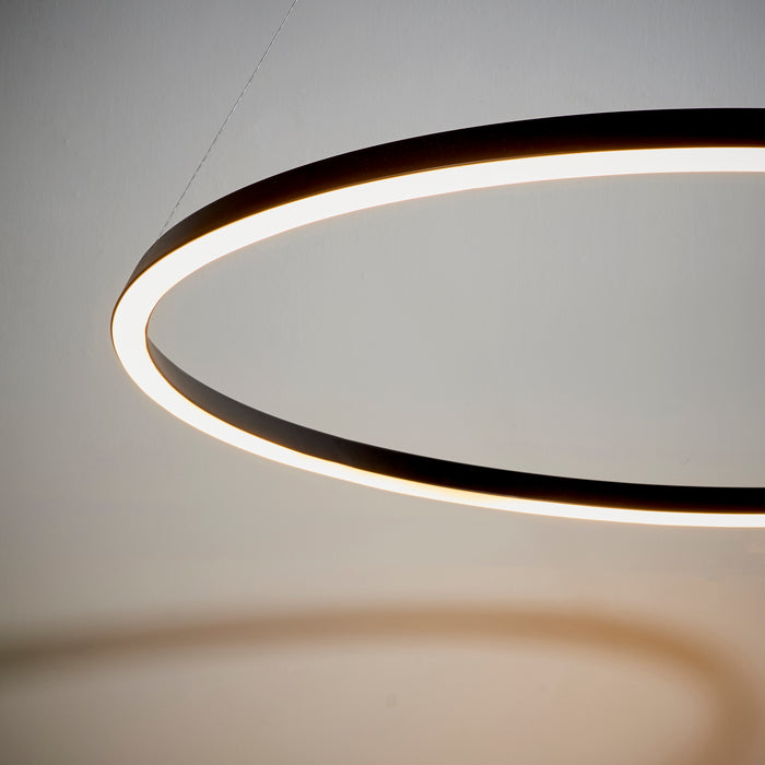 Endon 80628 Staten 1lt Pendant Matt black & white silicone 43.5W LED tape module (SMD 2835) Warm White - westbasedirect.com