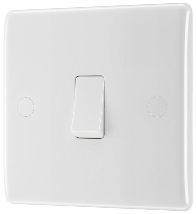 BG 812 White Round Edge Single Light Switch 10A (5 Pack) - westbasedirect.com