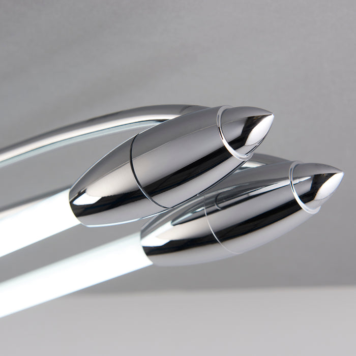 Endon 81693 Harper LED 2lt Flush Chrome plate & opal glass 2 x 8W LED T5 - westbasedirect.com