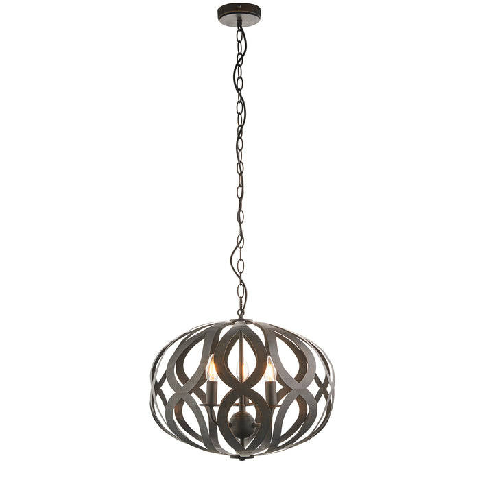 Endon 81750 Sirolo 3lt Pendant Antique brushed bronze paint 3 x 6W LED E14 (Required) - westbasedirect.com