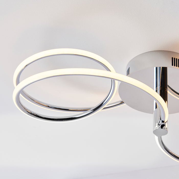 Endon 81885 Eterne 1lt Semi flush Chrome plate & white silicone 32W LED tape module (SMD 2835) Warm White - westbasedirect.com