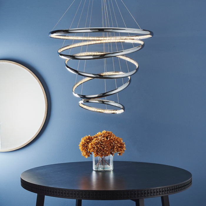 Endon 81906 Ozias 1lt Pendant Chrome plate & clear crystal detail 97W LED (SMD 2835) Warm White - westbasedirect.com