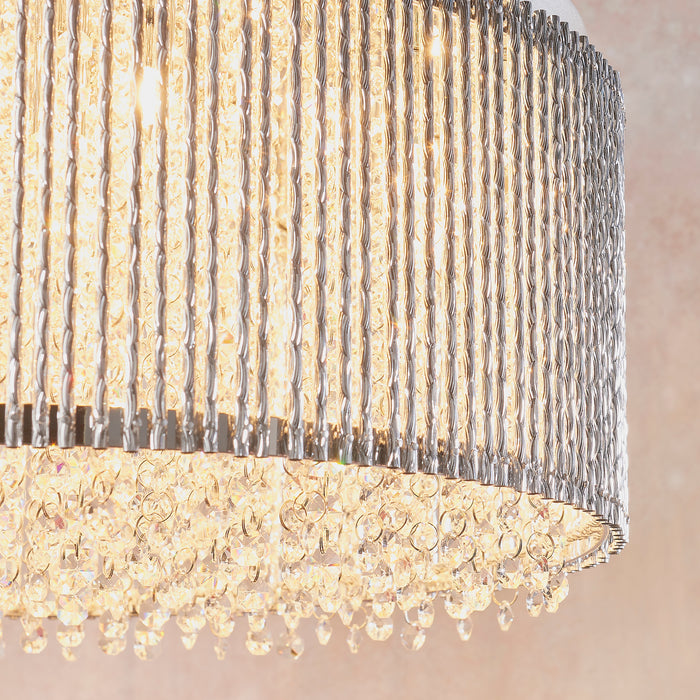 Endon 81981 Galina 12lt Pendant Chrome plate & clear crystal 12 x 25W G9 clear capsule (Required) - westbasedirect.com