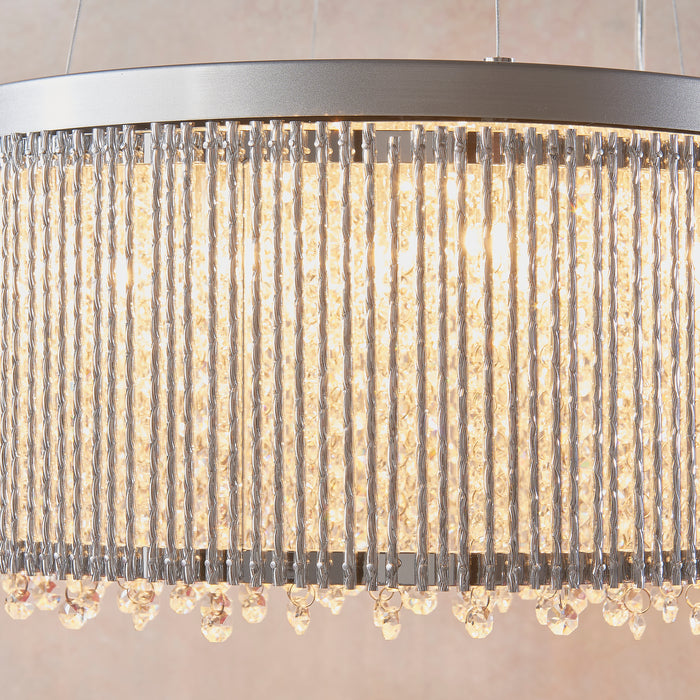 Endon 81981 Galina 12lt Pendant Chrome plate & clear crystal 12 x 25W G9 clear capsule (Required) - westbasedirect.com