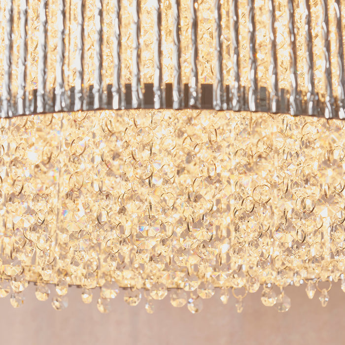 Endon 81981 Galina 12lt Pendant Chrome plate & clear crystal 12 x 25W G9 clear capsule (Required) - westbasedirect.com