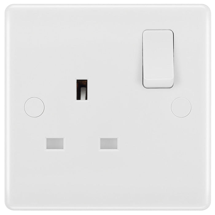BG 821 White Round Edge 13A SP Single Socket (5 Pack) - westbasedirect.com