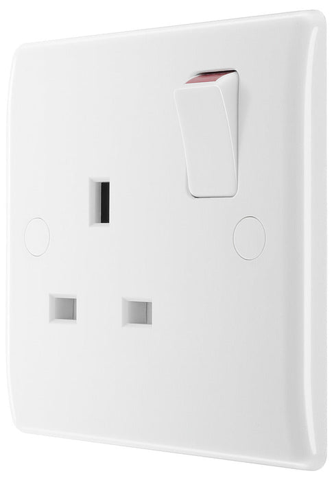 BG 821 White Round Edge 13A SP Single Socket (5 Pack) - westbasedirect.com