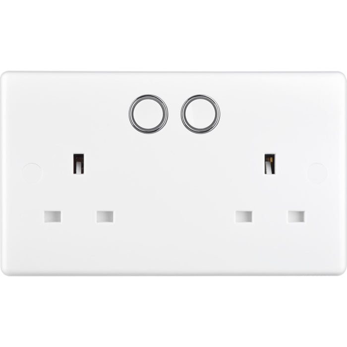 BG 822/HC White Moulded Slim Double Switched 13A Power Socket with Smart Home Control - westbasedirect.com