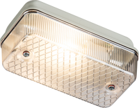 Knightsbridge E27PC 230V IP65 100W max (ES) E27 Bulkhead with Clear Prismatic Diffuser & Aluminium Base