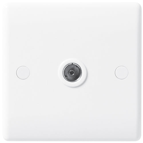 BG 862 White Round Edge Isolated TV Aerial Socket - Grey Insert - westbasedirect.com