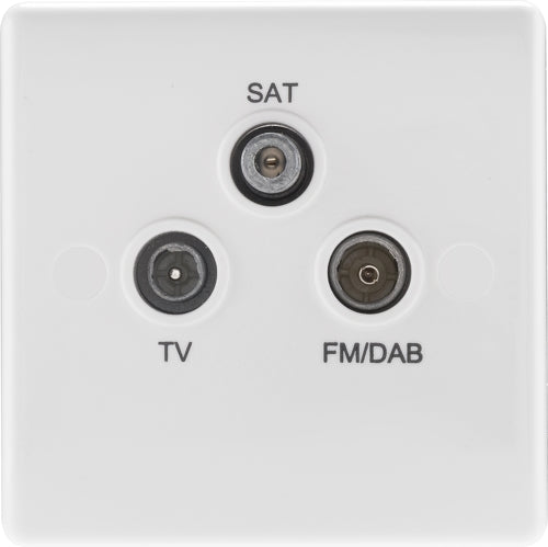 BG 867 White Round Edge Triplex TV/FM/Sat Socket - westbasedirect.com